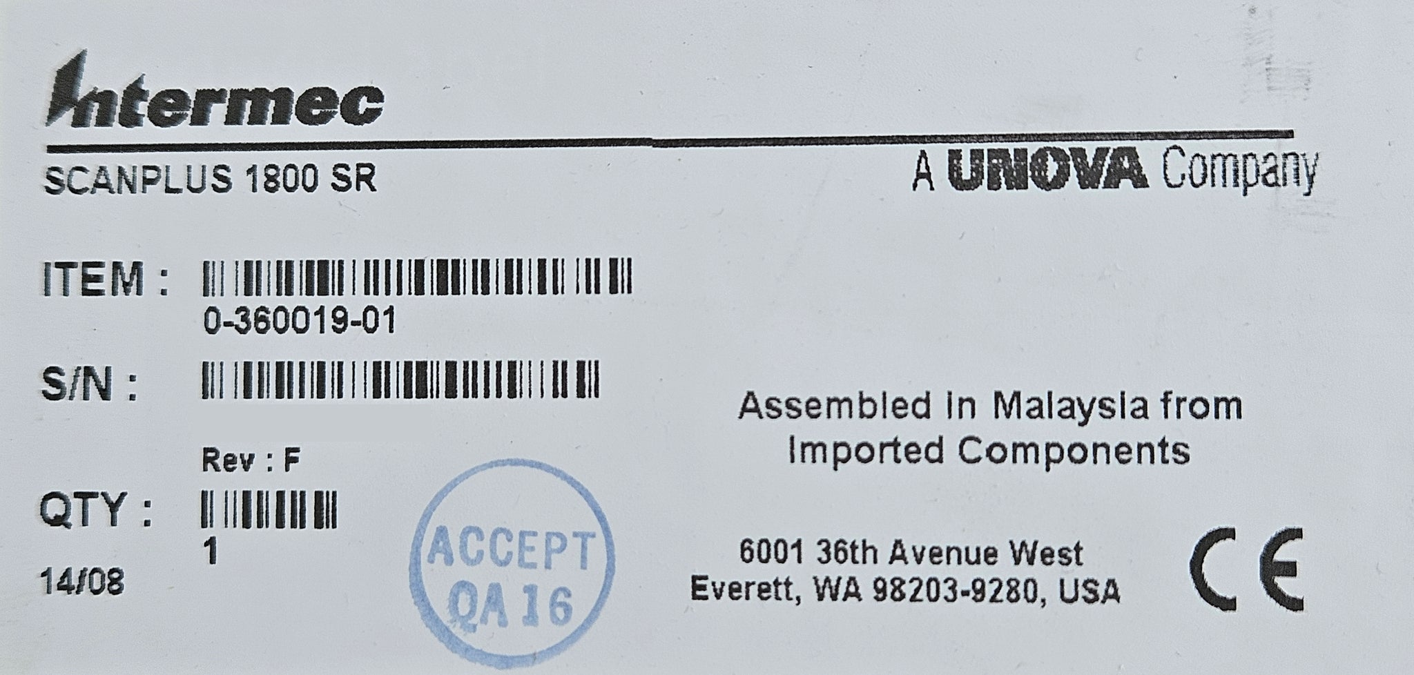 Intermec ScanPlus 1800 Barcode Scanner – Parts and Surplus