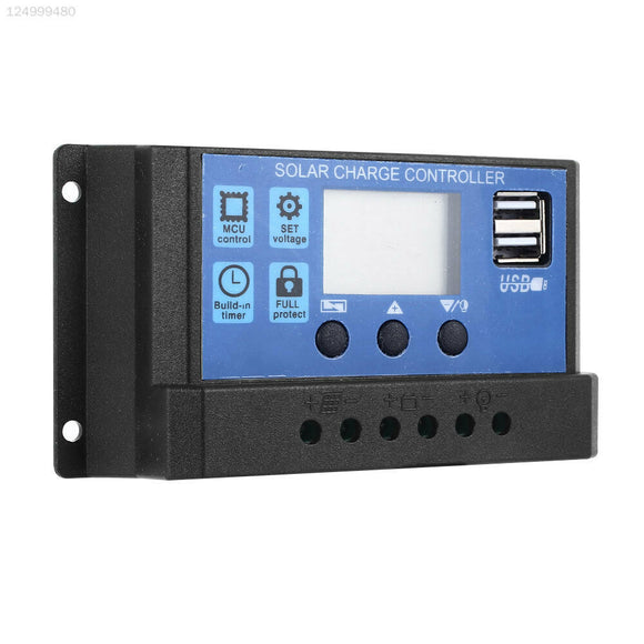 30A Solar Charge Controller - LCD Display - 2 USB