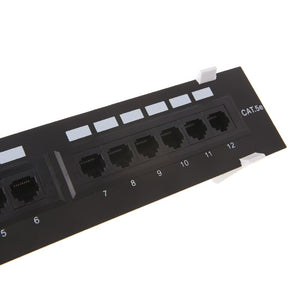 12 Port CAT5 CAT5E Patch Panel RJ45 Wall Mount Rack Mount