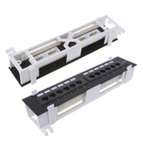 12 Port CAT5 CAT5E Patch Panel RJ45 Wall Mount Rack Mount