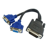 DMS-59 / MS-59 59-Pin Male to Dual VGA Female Y Splitter