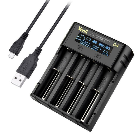Intelligent Battery Charger - 4 Slot - 18650 21700 26650